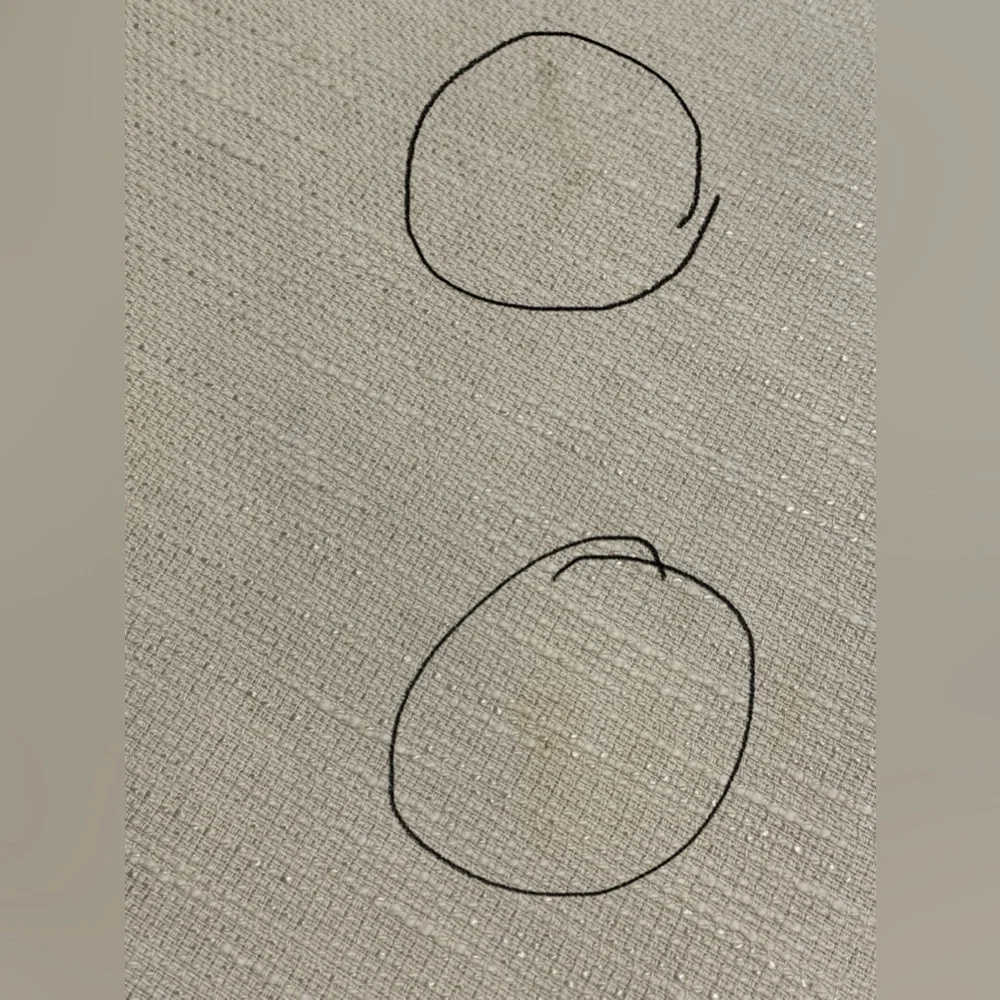 Set of 6 Beige Cloth Napkins (19”x19”) 1 With Faint Stains See Photos
